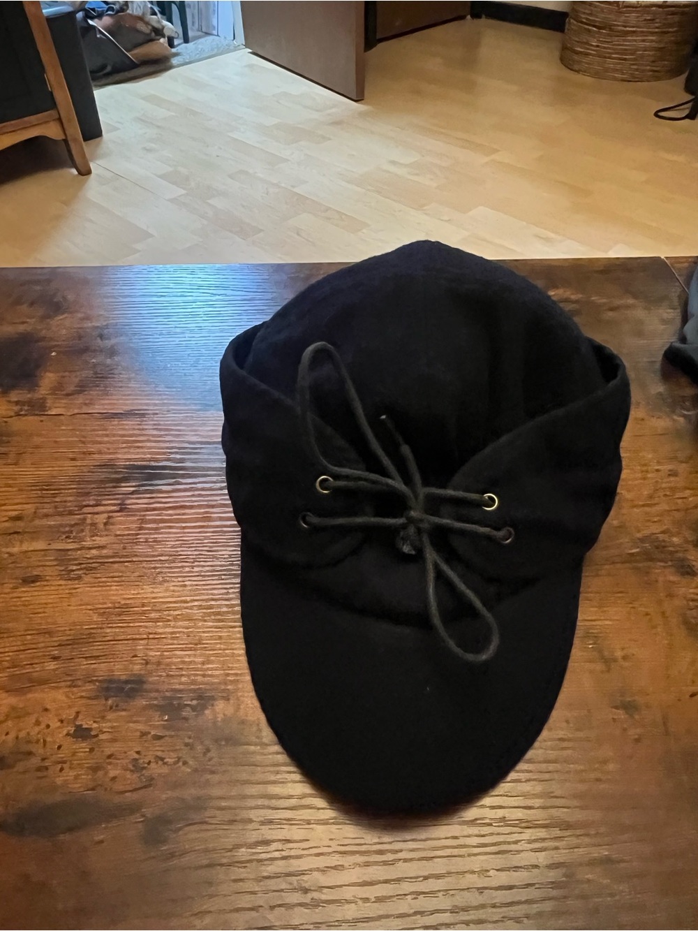 Ralph Lauren Men's navy blue Wool Lace-Up Cap